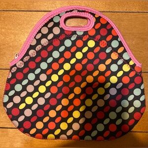 Ladies Insulated Zippered Polka Dot Lunchtote